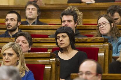 La diputada de la CUP, Anna Gabriel, avui al Parlament.