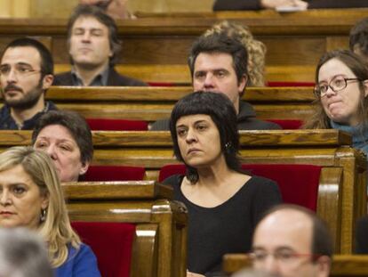 La diputada de la CUP, Anna Gabriel, avui al Parlament.