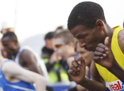 Gebrselassie, durante la carrera en Berlín