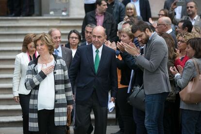 La consellera, Irene Rigau agradece el apoyo mostrado, tras prestar declaración ante el Tribunal Superior de Justicia de Cataluña.