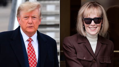 Former president Donald Trump and writer E. Jean Carroll.