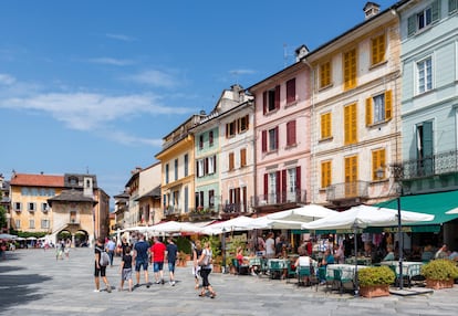 El pueblo medieval de Orta San Giulio, en la isla de San Giulio.