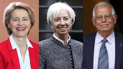 Von der Leyen, Lagarde y Borrell.
