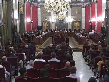 Una de las sesiones del juicio en el Tribunal Supremo contra políticos catalanes por el procés.