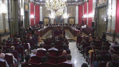 Una de las sesiones del juicio en el Tribunal Supremo contra políticos catalanes por el procés.