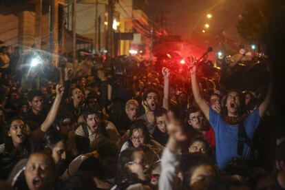 Manifestantes em São Paulo.