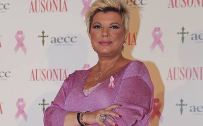 Terelu Campos en la nueva campaña contra el cáncer de mama, en Madrid, el jueves.
