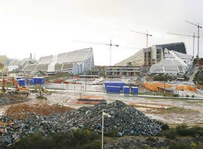 Una vista reciente del estado de las obras en la Cidade da Cultura, en Santiago de Compostela.