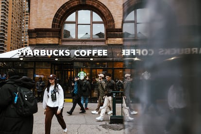 Una cafetería Starbucks en Nueva York (EE UU), el 30 de enero.