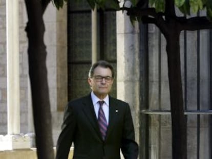 El presidente de la Generalitat, Artur Mas, a su llegada a la reunión semanal del Gobierno catalán.