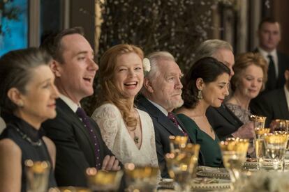 Harriet Walter, Matthew Macfadyen, Sarah Snook, Brian Cox y Hiam Abass en 'Succession'.