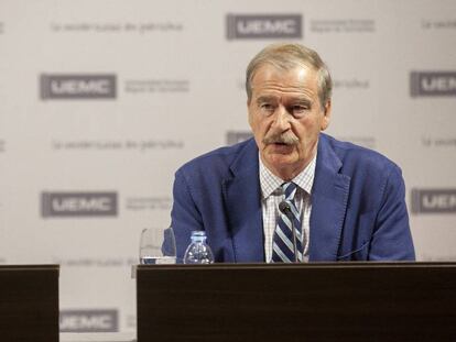 El expresidente de M&eacute;xico Vicente Fox, en una conferencia en Valladolid.