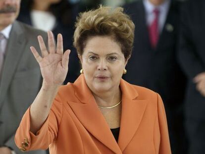 Dilma ap&oacute;s discurso nesta sexta em Bras&iacute;lia.