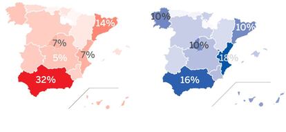 Inversión de los partidos en Facebook dividida en zonas
