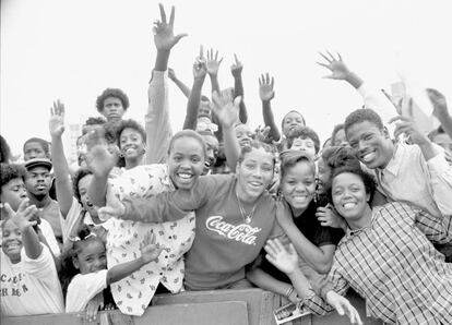 Crowd at 'Crack is Wack' concert, Brooklyn, 1986.