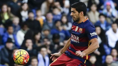 Luis Suárez na partida contra o Espanyol