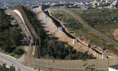 Valla fronteriza de Melilla con Marruecos, levantada para tratar de evitar la llegada de inmigrantes de forma ilegal.