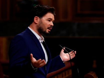 Gabriel Rufián, este miércoles en el Congreso.