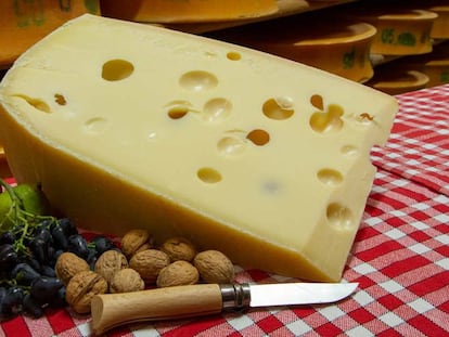 Los agujeros le dan al queso emmental su imagen característica.