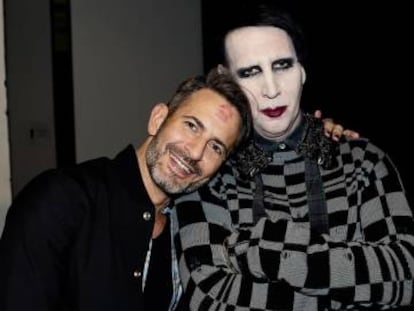 Marc Jacobs y Marilyn Manson durante la sesión de fotos de la campaña de otoño de la firma.