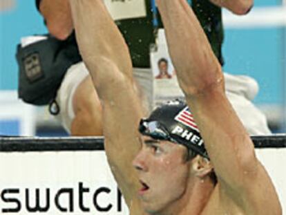 Phelps, tras ganar la carrera de 100 metros mariposa.
