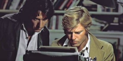 Dustin Hoffman y Robert Redford, en una escena de 'Todos los hombres del presidente'