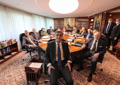 Reunión del pleno de los magistrados del Tribunal Constitucional, presidido por Pedro González-Trevijano.