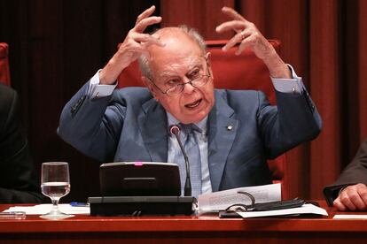 Jordi Pujol en una comparecencia en el Parlament en 2014