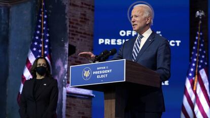 El presidente electo de EE UU, Joe Biden, en Wilmington, este martes.