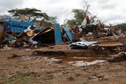 Una casa destrozada por las inundaciones en Mai Mahiu (Nakuru, centro de Kenia), este 1 de mayo.