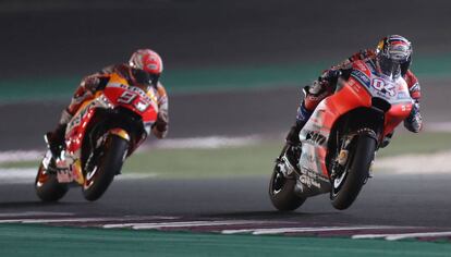 Dovizioso y Márquez, en el gran premio de Qatar.