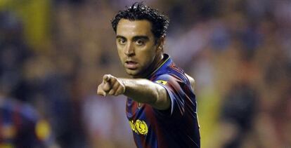 Xavi en la Supercopa de Espa&ntilde;a de 2009.