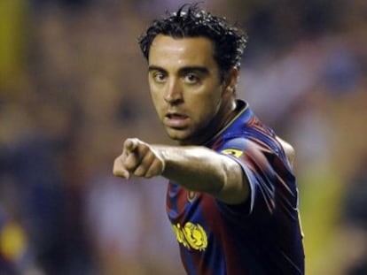 Xavi en la Supercopa de Espa&ntilde;a de 2009.