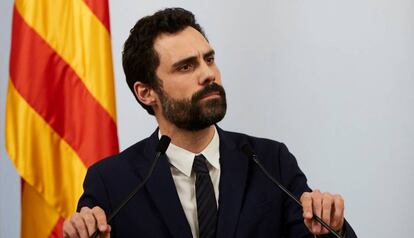 El presidente del Parlament, Roger Torrent, este viernes.