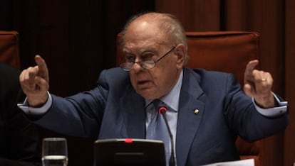 Jordi Pujol durante su comparecencia el viernes en el Parlament.