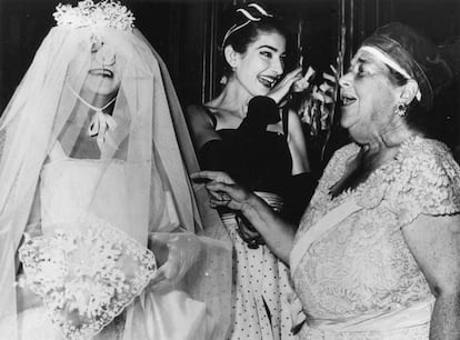 Baronesa Lillian Lo Mónaco, Maria Callas y Elsa Maxwell el 3 de septiembre de 1957.