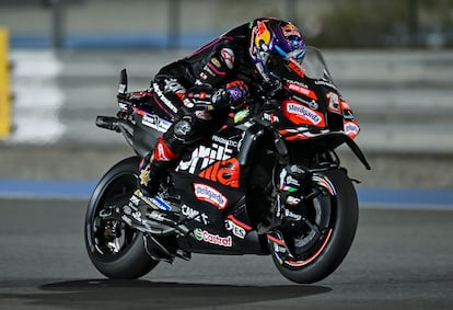 Jorge Martín en acción durante el GP de Qatar el pasado 13 de abril.