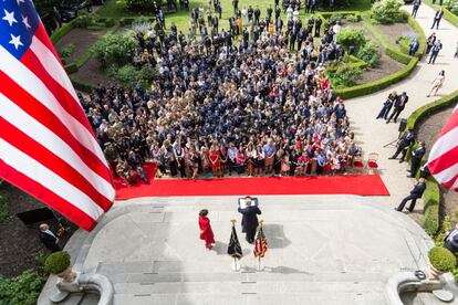 El presidente Donald J. Trump y la primera dama Melania Trump, el 13 de julio de 2017.