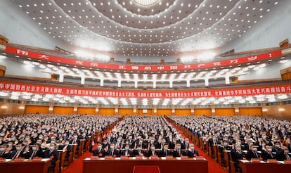 Cientos de delegados en una reunión preparatoria del Congreso del Partido Comunista Chino.