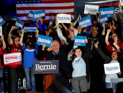 Bernie Sanders durante campanha em Las Vegas, Nevada.