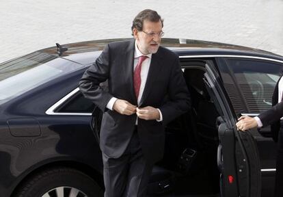 Rajoy, a su llegada al acto empresaria en Alicante.