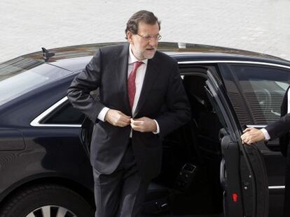 Rajoy, a su llegada al acto empresaria en Alicante.