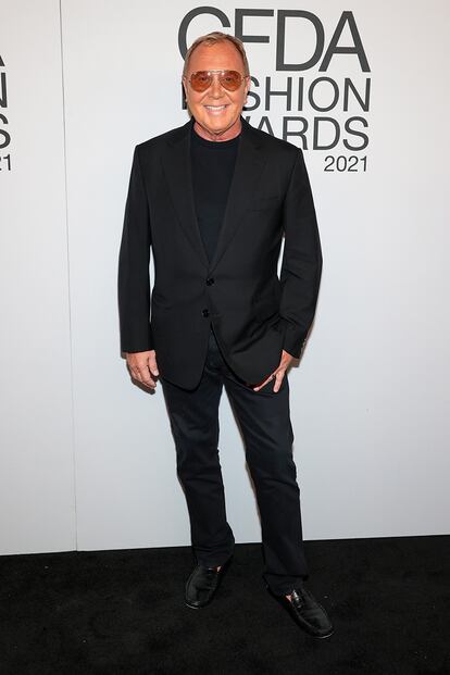 El diseñador Michael Kors con su característico uniforme negro.