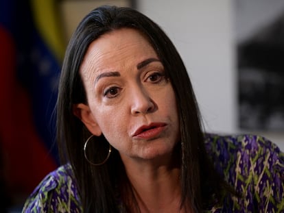 María Corina Machado durante una entrevista en Caracas, Venezuela, en febrero de 2024.