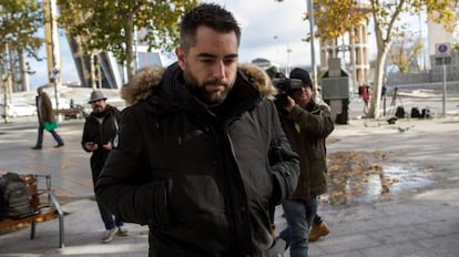 Comedian and TV presenter Dani Mateo on Monday outside a court in Madrid.