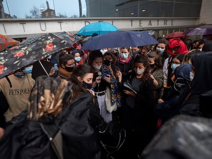 Protesta contra los casos de presunto acoso sexual en Institut del Teatre