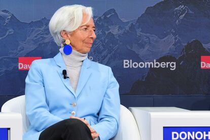 Christine Lagarde, presidenta del BCE, en Davos.