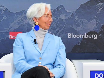 Christine Lagarde, presidenta del BCE, en Davos.