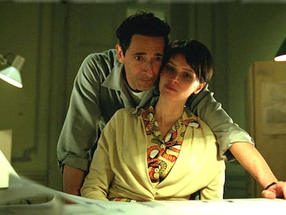 Adrien Brody and Felicity Jones, in an image from Brady Corbet's 'The Brutalist.'