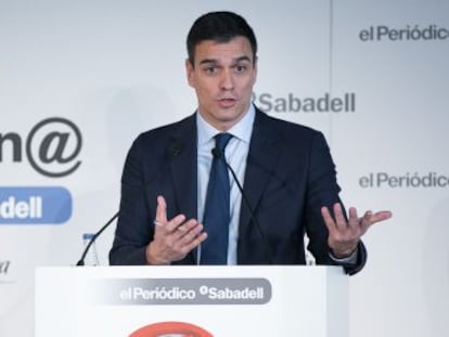 Pedro Sánchez, este viernes, en Barcelona.